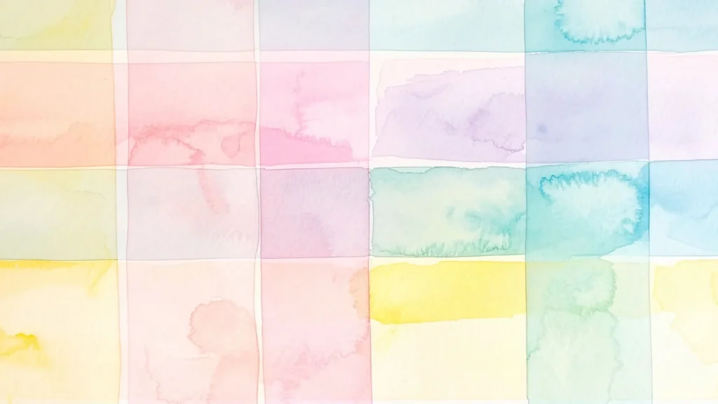 Pastel Watercolor Background For Google Slides With A Wet Bloom Square Grid