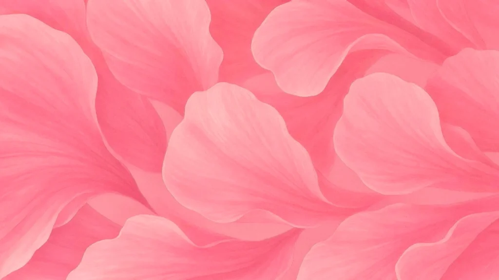 Pink Petals Background for PowerPoint with Large Overlapping Veined Coral Petals