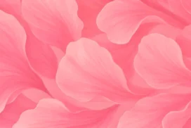 Pink Petals Background for PowerPoint with Large Overlapping Veined Coral Petals