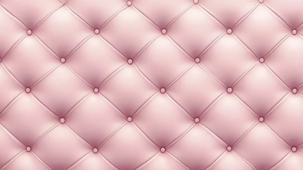 Pink Tufted Background for PowerPoint with Quilted Leather Diamonds and Rose Buttons