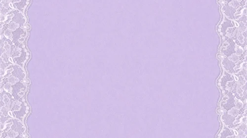 Purple lace border background for PowerPoint with white floral lace on side edges