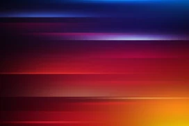Red Orange Light Streaks Background for PowerPoint with Horizontal Blue Glow Lines
