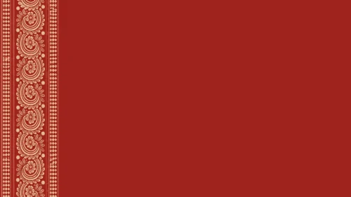 Red Ornate Paisley Border Background for PowerPoint with a Cream Side Band on Brick Red Red Ornate Paisley Border Background for PowerPoint with a Cream Side Band on Brick Red