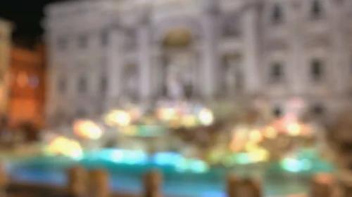 Rome Trevi Fountain Night Background for PowerPoint with Blurred Turquoise Water Glow Rome Trevi Fountain Night Background for PowerPoint with Blurred Turquoise Water Glow