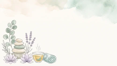 Spa Wellness Frame Background for PowerPoint with Zen Stones, Lavender, Lotus Flowers and a Herbal Tea Cup Spa Wellness Frame Background for PowerPoint with Zen Stones, Lavender, Lotus Flowers and a Herbal Tea Cup