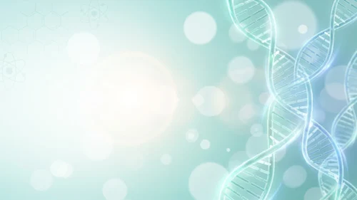 Science Background for PowerPoint in Pale Teal with DNA Helices and a Soft Bokeh Glow Science Background for PowerPoint in Pale Teal with DNA Helices and a Soft Bokeh Glow