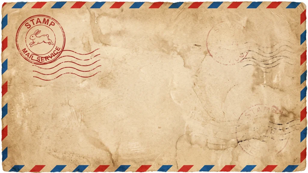 Vintage Letter Background for PowerPoint with Red Blue Airmail Border