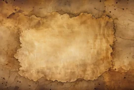 Vintage Burnt Paper Background for PowerPoint with a Scorched Sheet and Ink Splatters