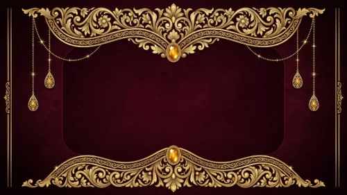 Vintage Theater Frame Background for PowerPoint with Burgundy Velvet and Gold Filigree Valance Vintage Theater Frame Background for PowerPoint with Burgundy Velvet and Gold Filigree Valance