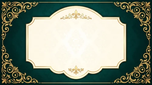 Vintage Green Gold Frame Background for PowerPoint with a Cream Fleur-de-Lis Cartouche Vintage Green Gold Frame Background for PowerPoint with a Cream Fleur-de-Lis Cartouche