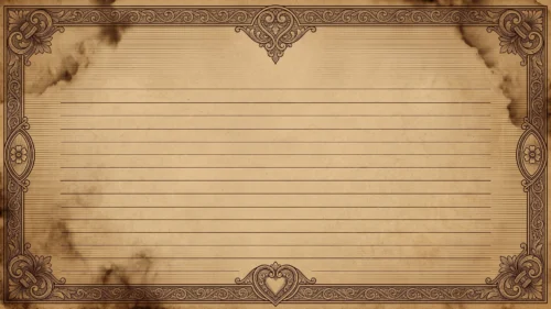 Vintage Lined Paper Frame Background for PowerPoint with Ornate Heart Crests Vintage Lined Paper Frame Background for PowerPoint with Ornate Heart Crests