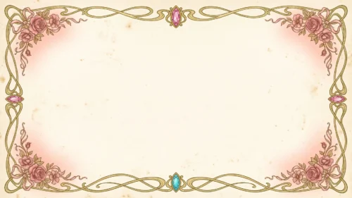 Vintage Floral Frame Background for PowerPoint with Art Nouveau Gold Lines and Jewels Vintage Floral Frame Background for PowerPoint with Art Nouveau Gold Lines and Jewels