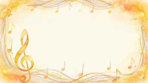 Music Notes Background For Google Slides With A Gold Watercolor Frame Music Notes Background For Google Slides With A Gold Watercolor Frame