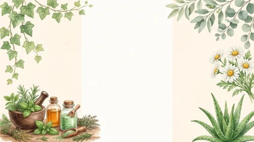 Herbs Frame Background for Google Slides with Watercolor Ivy, Chamomile and Aloe Herbs Frame Background for Google Slides with Watercolor Ivy, Chamomile and Aloe