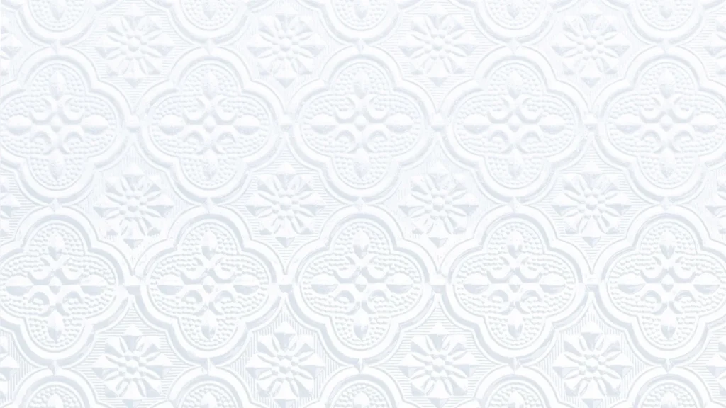 White Lace Background for PowerPoint with Embossed Damask Quatrefoil Medallions