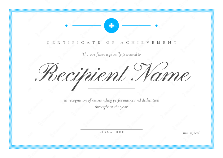 Classy Medical design for the free printable Free Printable Certificate of Excellence Template for Kids