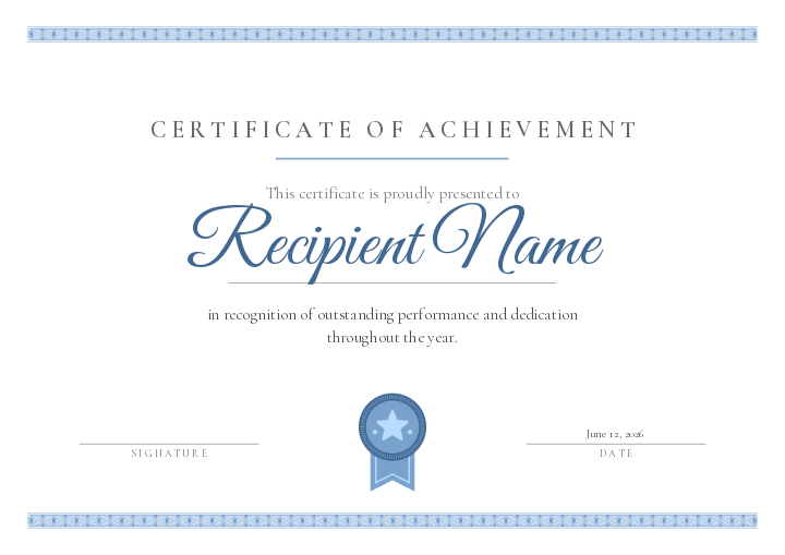 Clean Medical design for the free printable Free Printable Certificate of Excellence Template for Kids